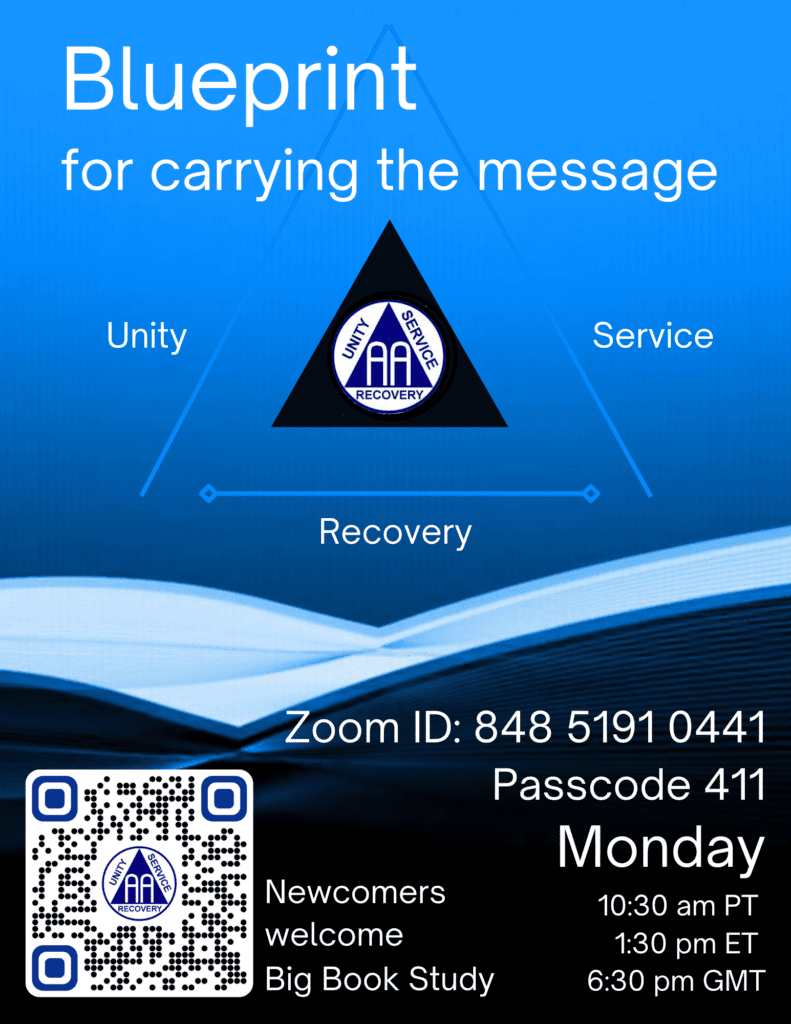 AA open meeting 10:30 am Pacific