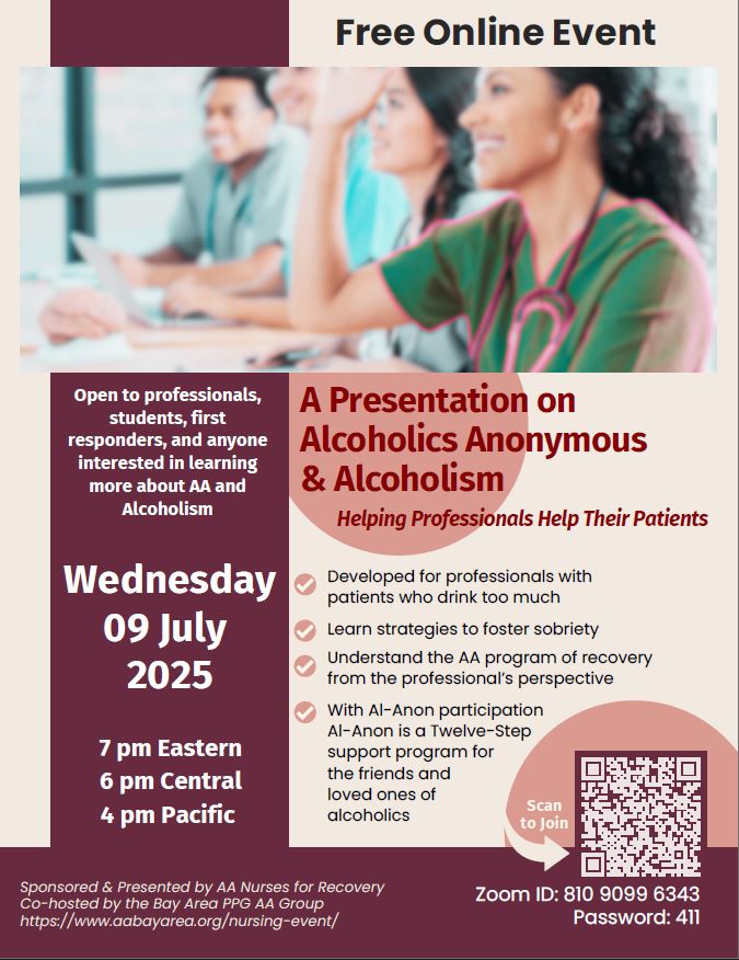 Alcoholics Anonymous Professionals Event July 9th 2025